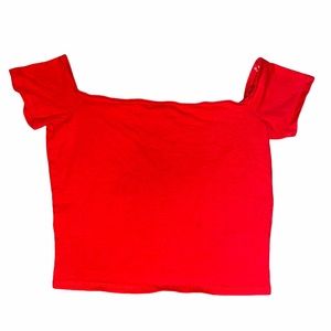 Off-The-Shoulder Red Charlotte Russe Crop Top